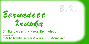 bernadett krupka business card